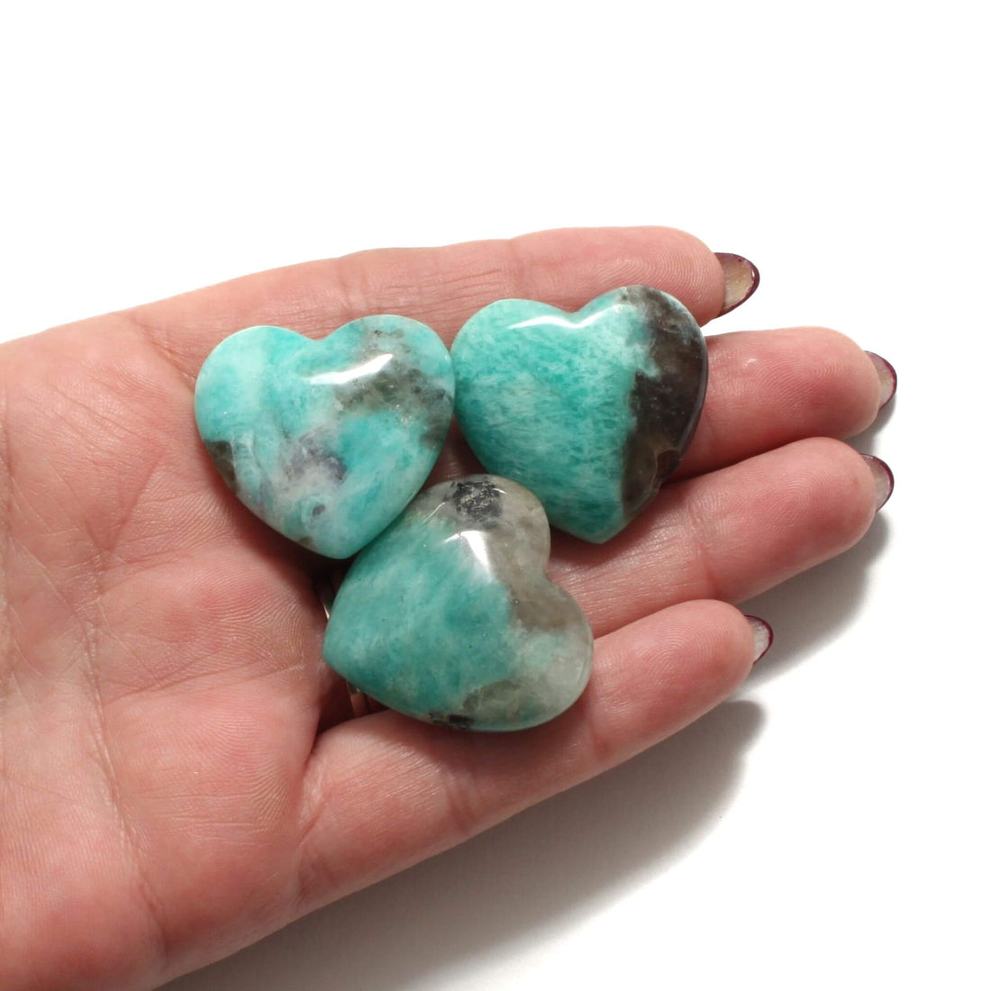 Amazonit med Røgkvarts hjerter - Shop.villalovis.dk