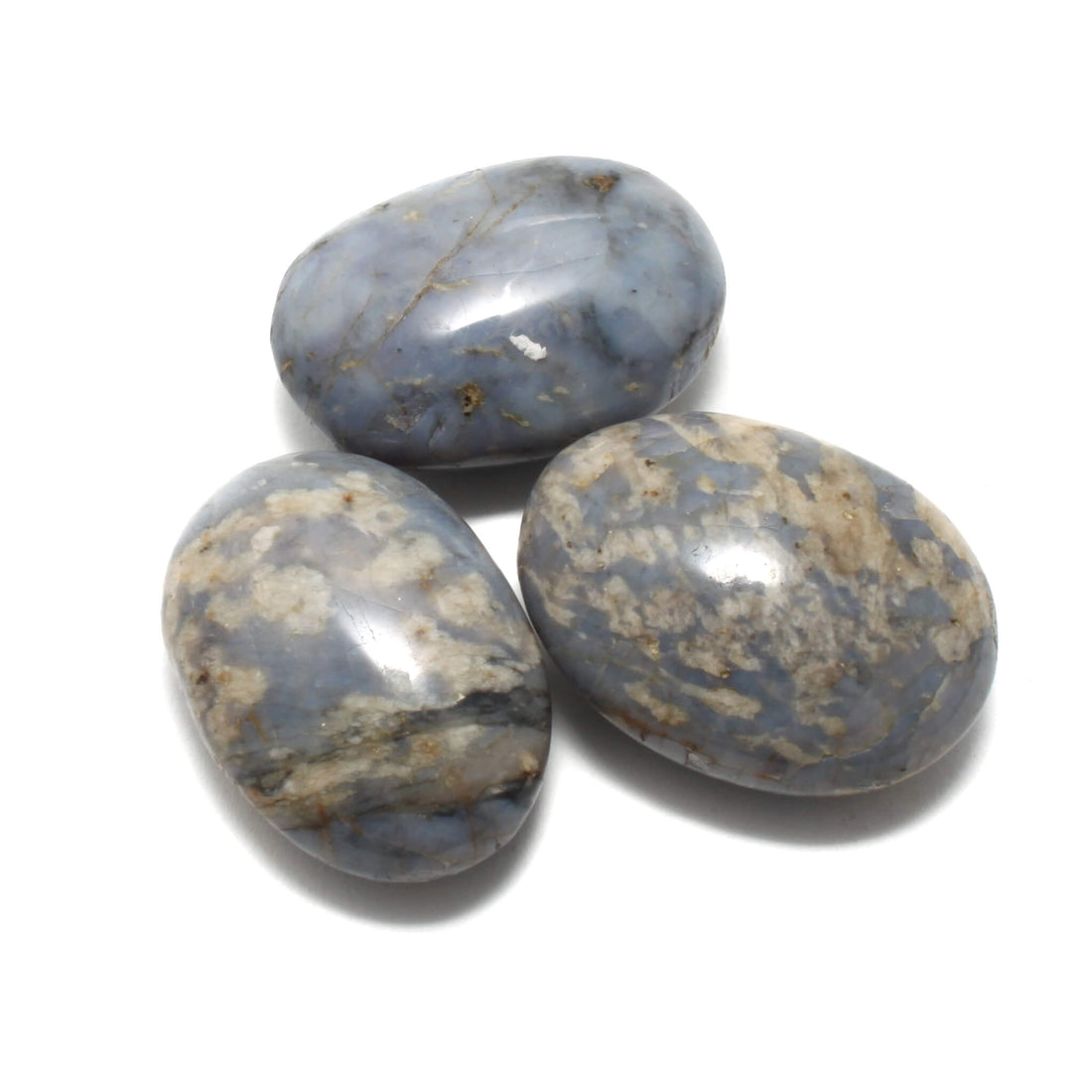 Blå Chalcedon med Kvarts - Palmstones