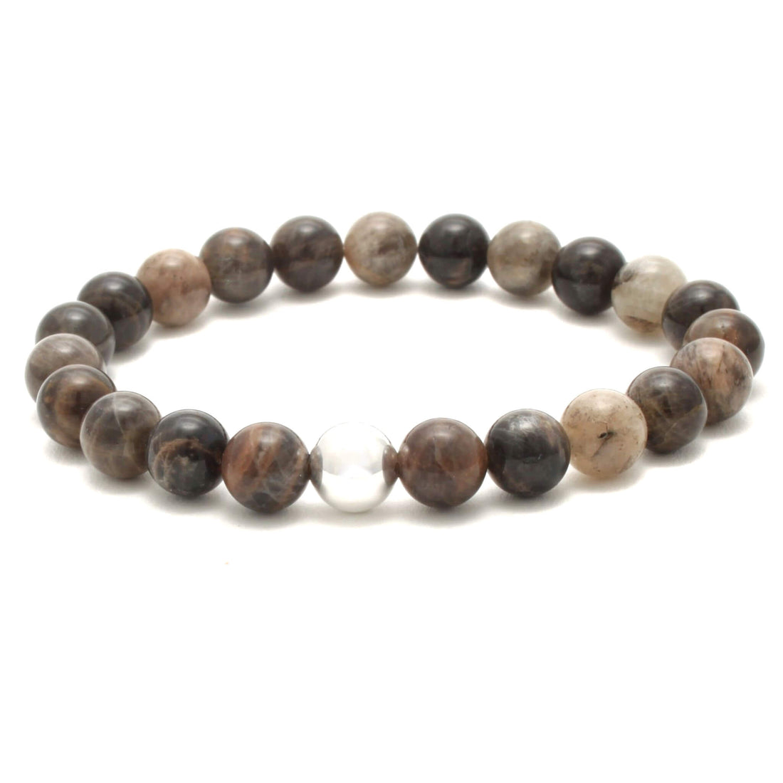 Sort Månestens armbånd 8mm perler