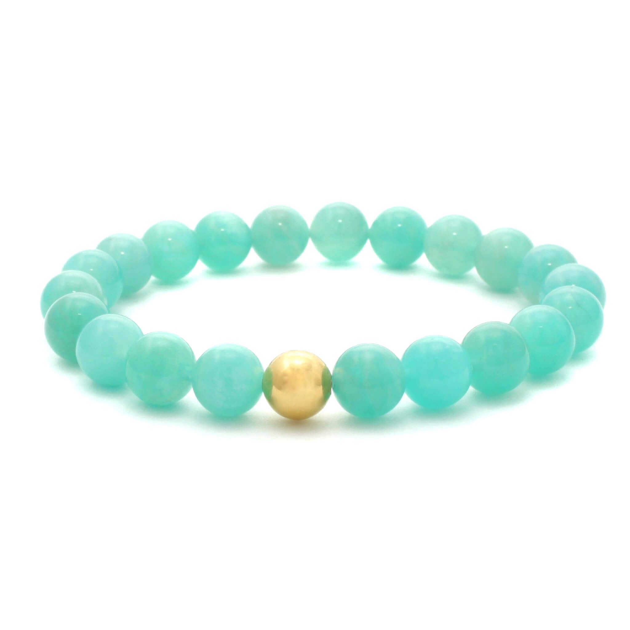Amazonit krystal armbånd med 8mm perler