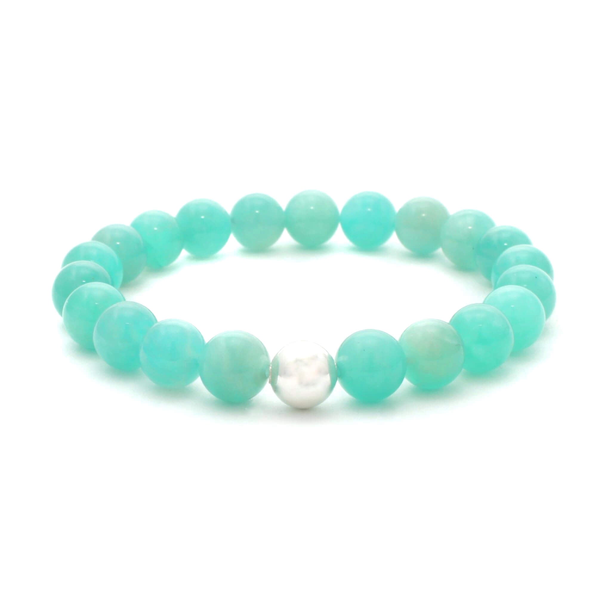Amazonit krystal armbånd med 8mm perler