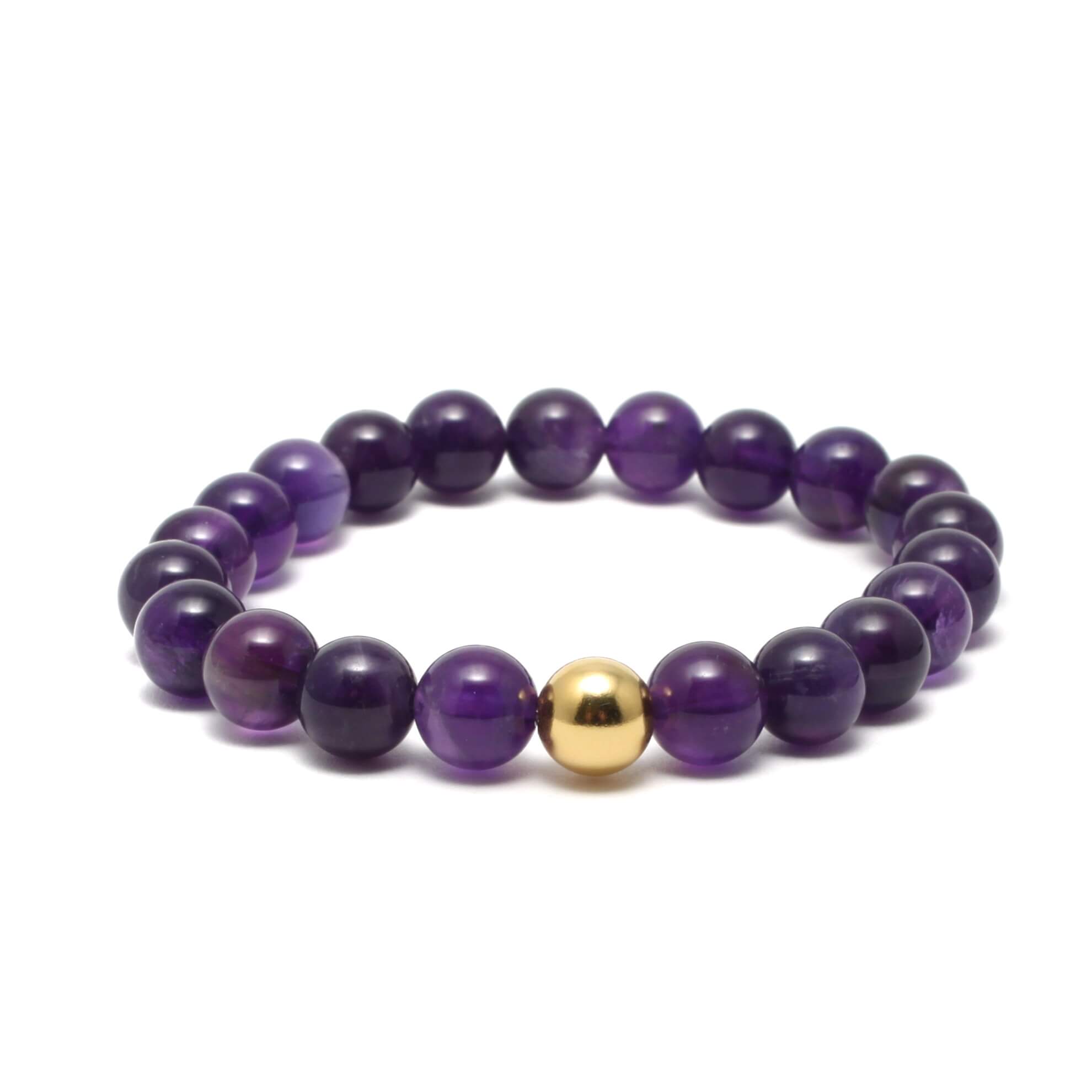 Krystal armbånd med 8mm Ametyst perler