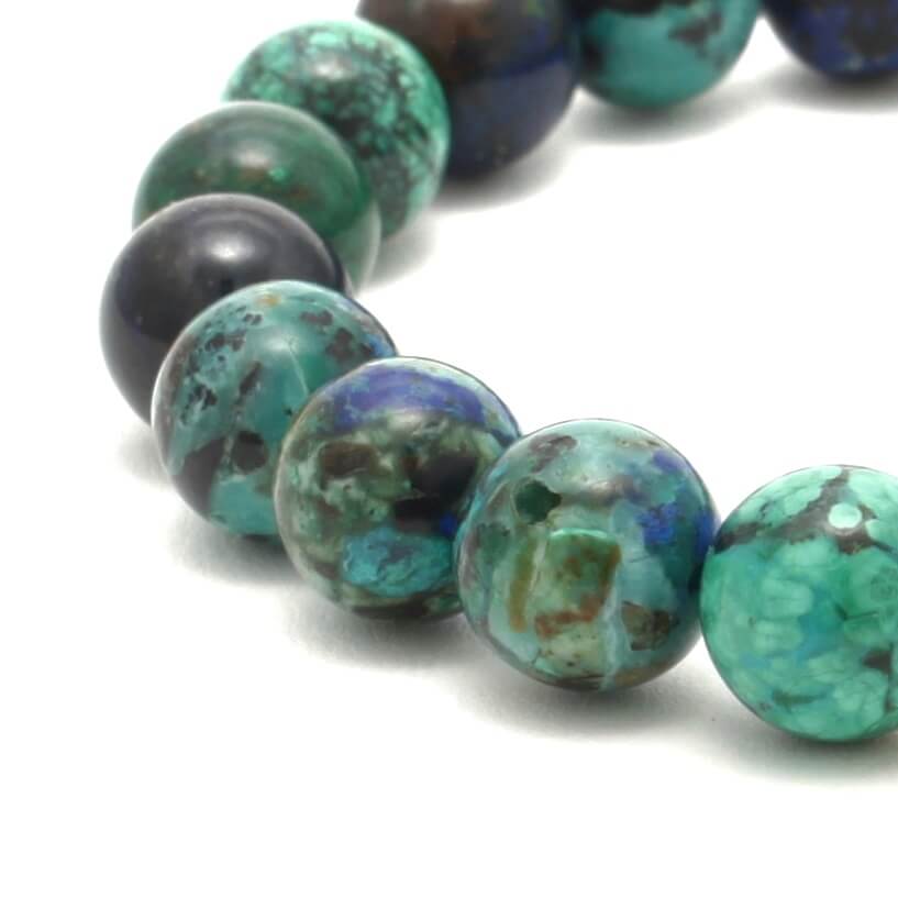 udsnit af Azurit med Malakit krystal armbånd 8mm