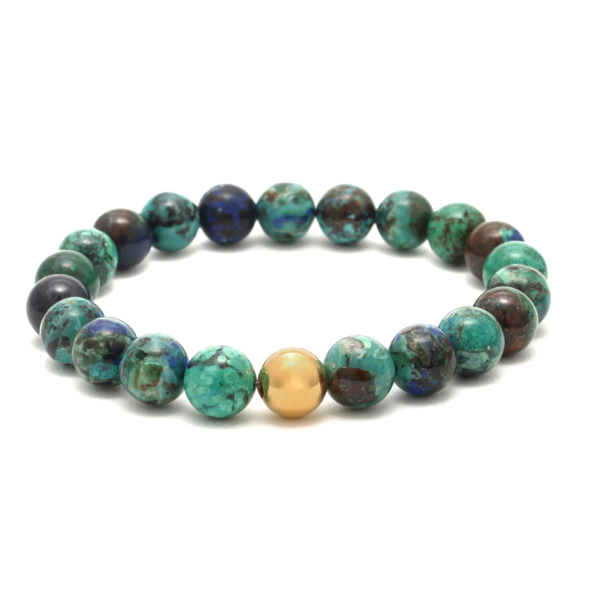 Azurit med Malakit krystal armbånd 8mm