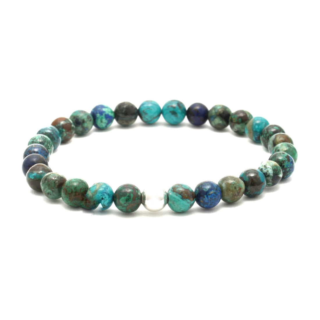 Azurit med Malakit krystal armbånd - 6mm