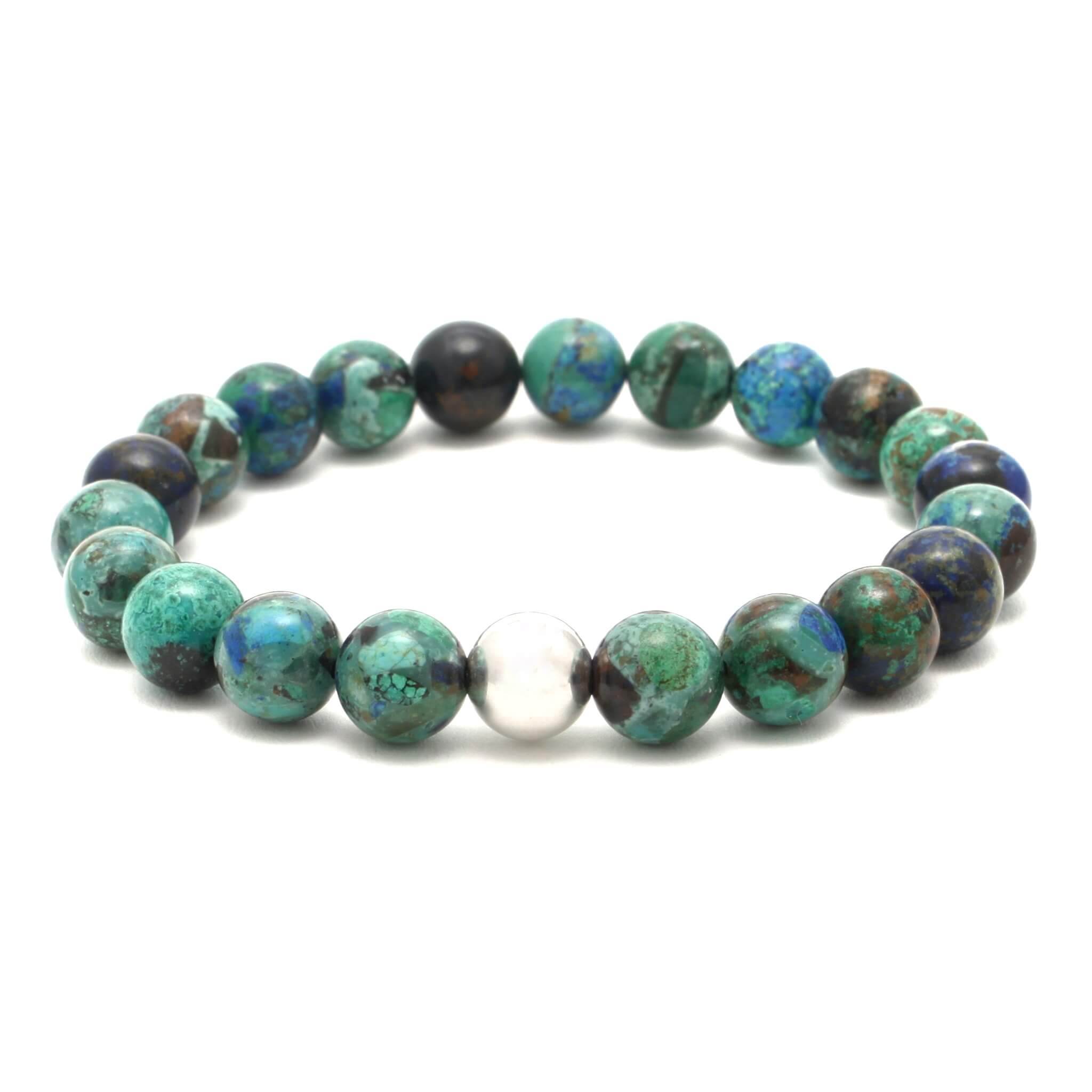 Azurit med Malakit krystal armbånd 8mm