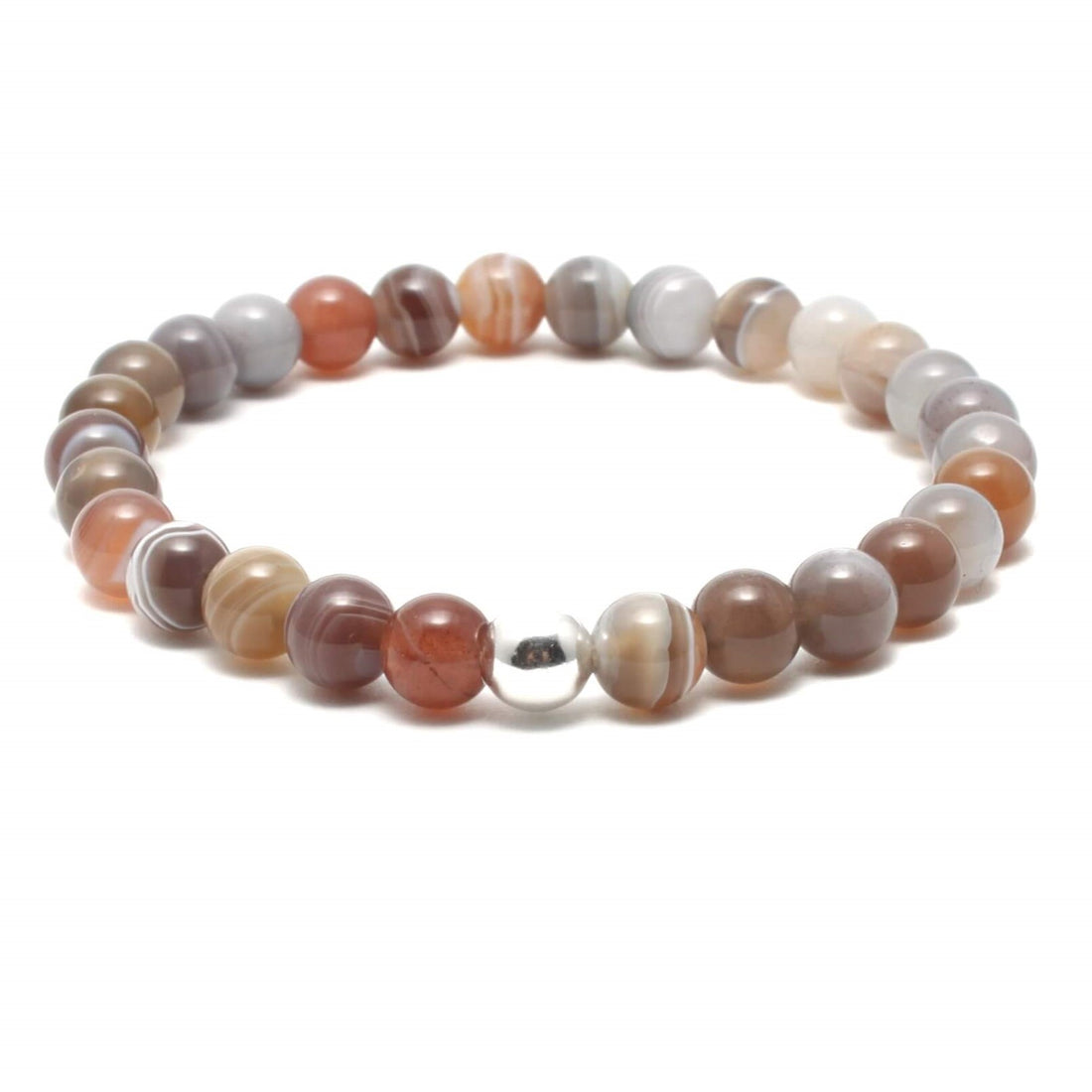 Botswana agat krystal armbånd med 6mm perler