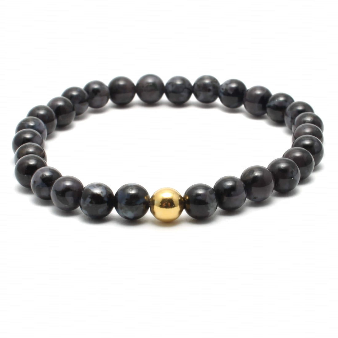 Gabbro krystal armbånd med 6mm perler