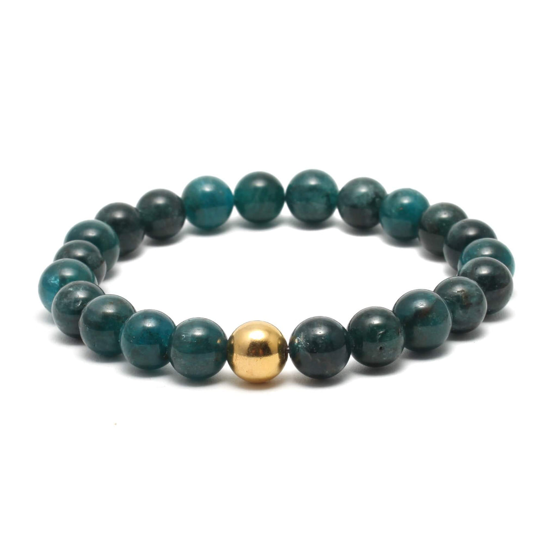 Krystal armbånd med 8mm Grøn Apatit perler