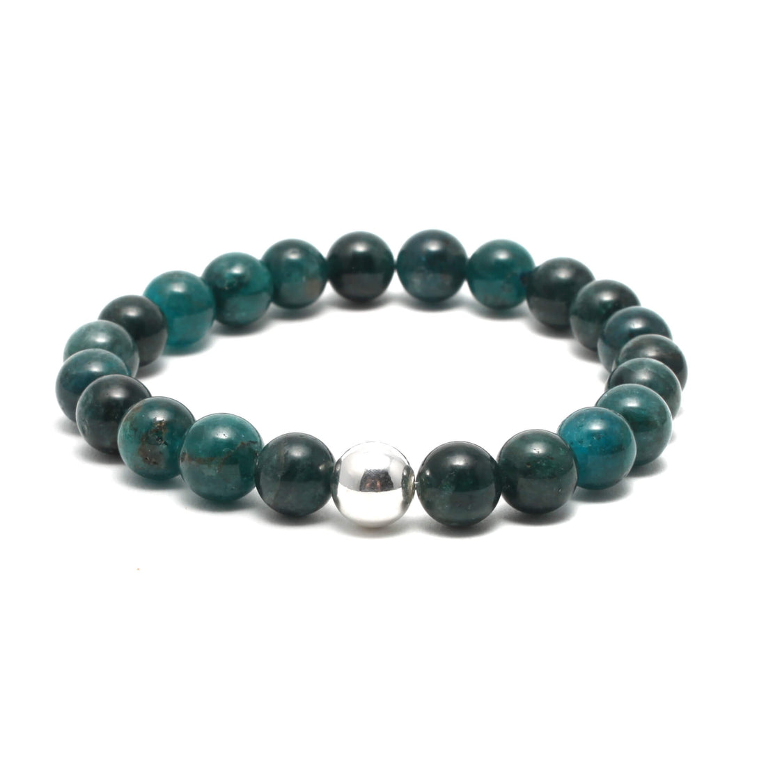 Krystal armbånd med 8mm Grøn Apatit perler