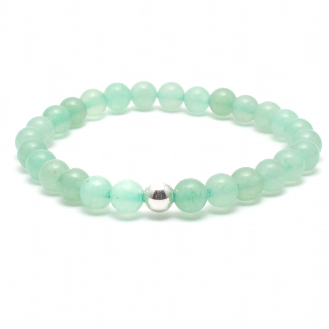 Grøn Aventurin krystal armbånd med 6mm perler