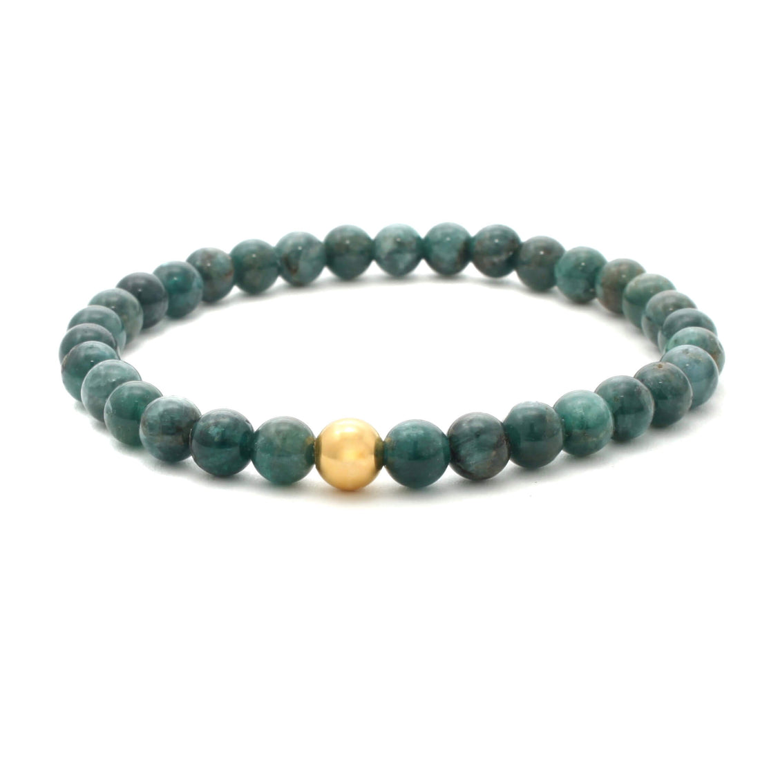 Grøn Apatit krystal armbånd, 6mm