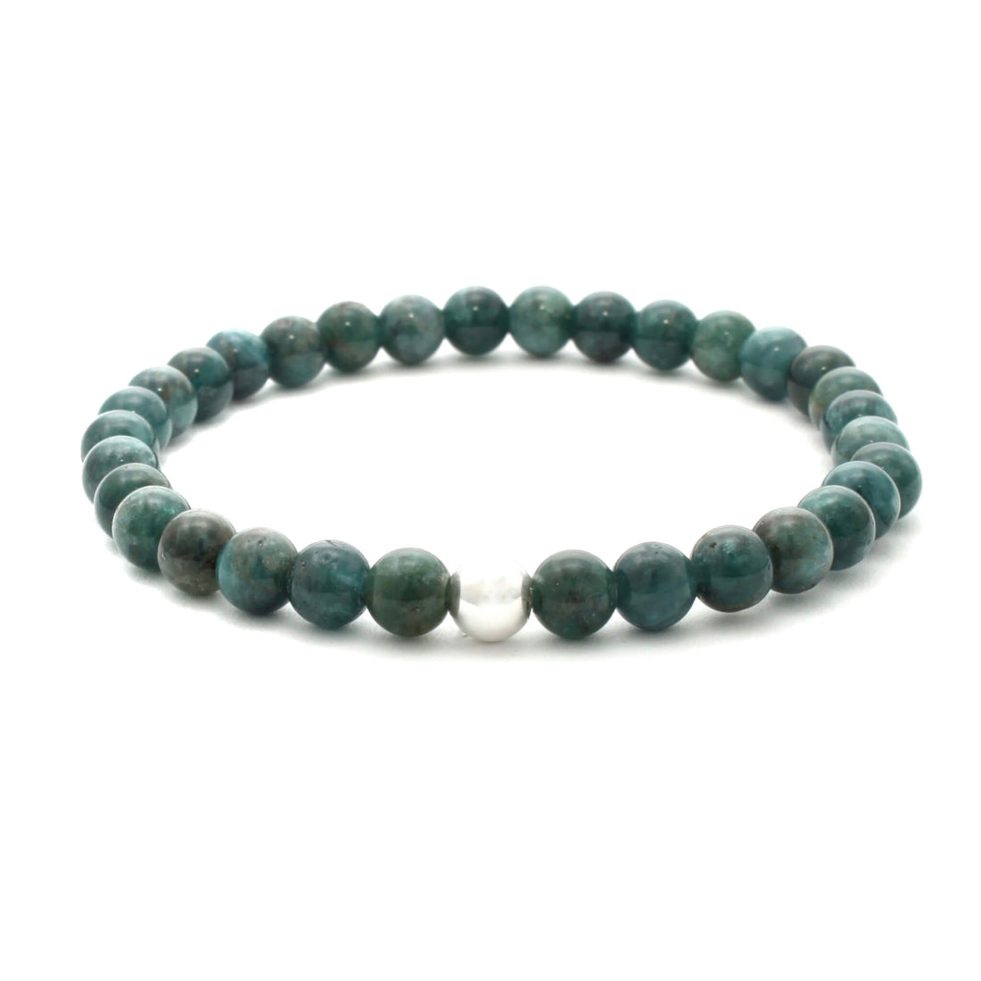 Grøn Apatit krystal armbånd, 6mm