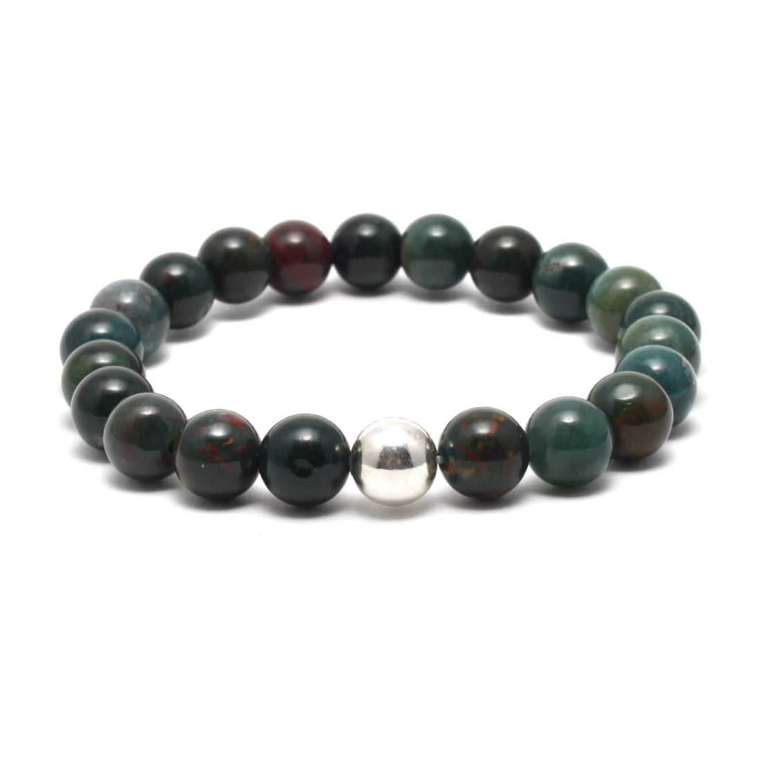 Krystal armbånd med 8mm Heliotrop perler