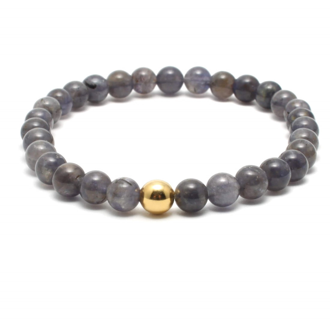 Iolit krystal armbånd med 6mm perler