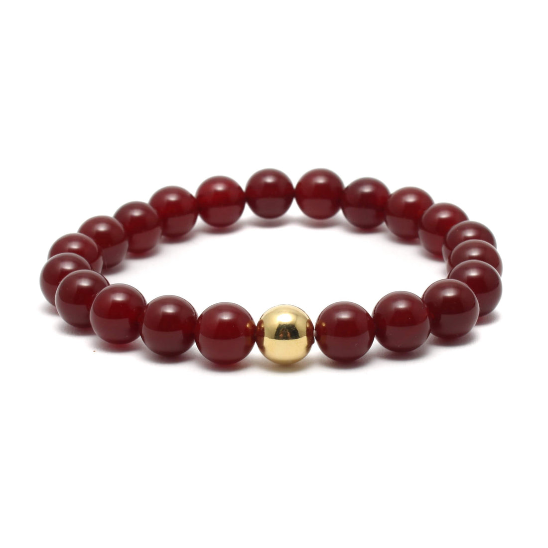 Karneol Krystal armbånd med 8mm perler