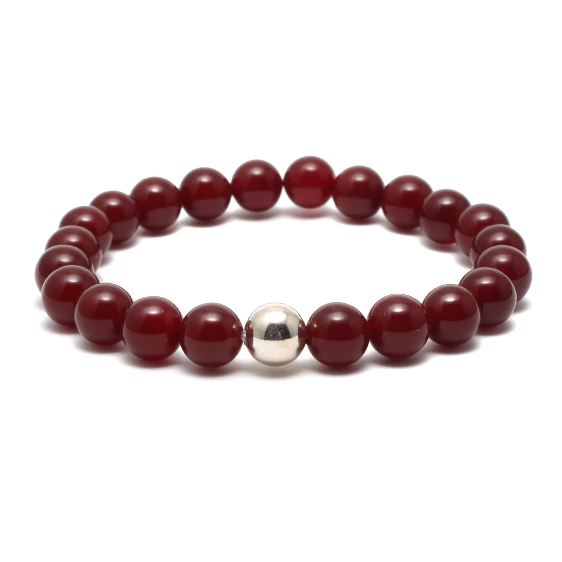 Karneol Krystal armbånd med 8mm perler
