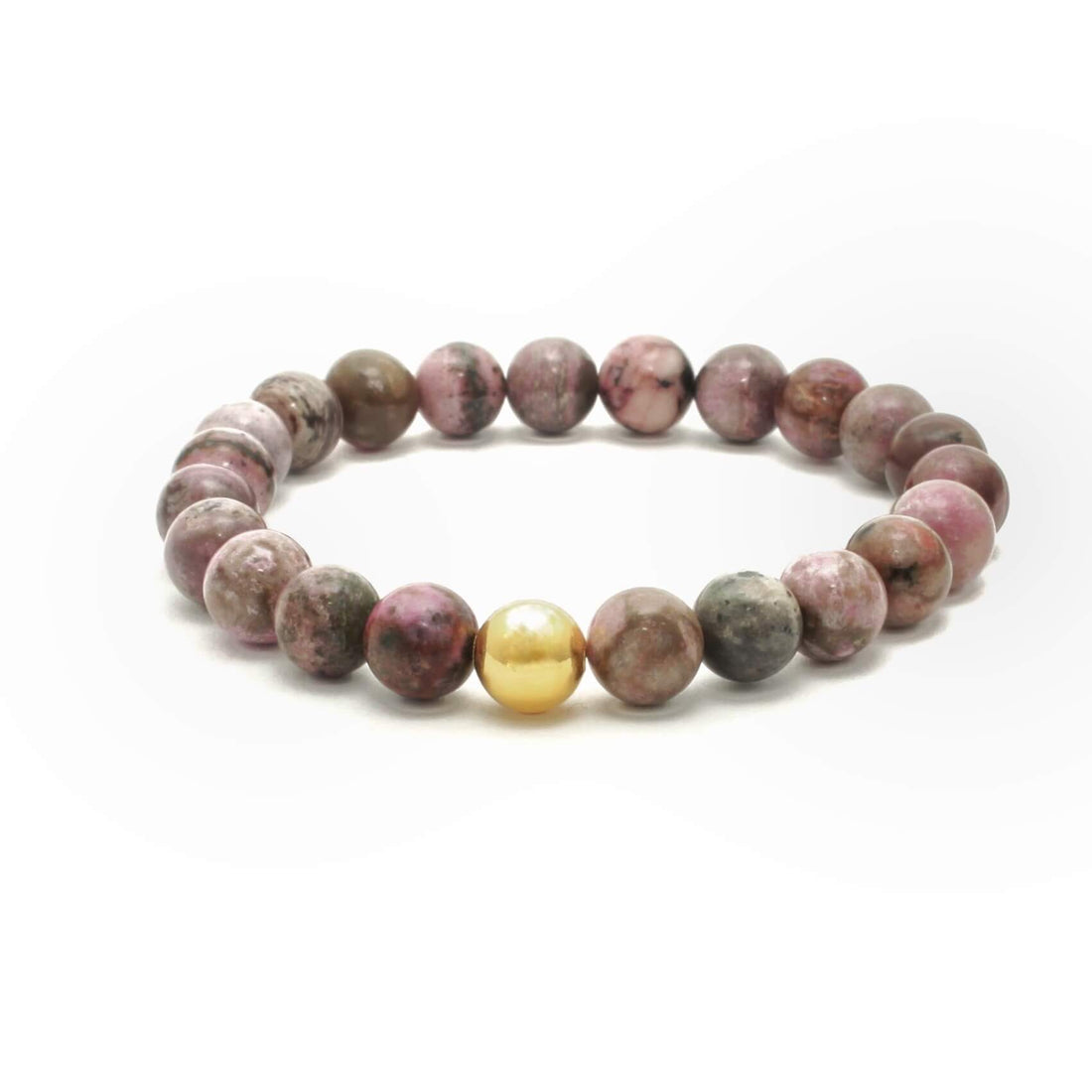 Krystal armbånd med 8mm Kobolt Calcit perler og Forgyldt sølv perle