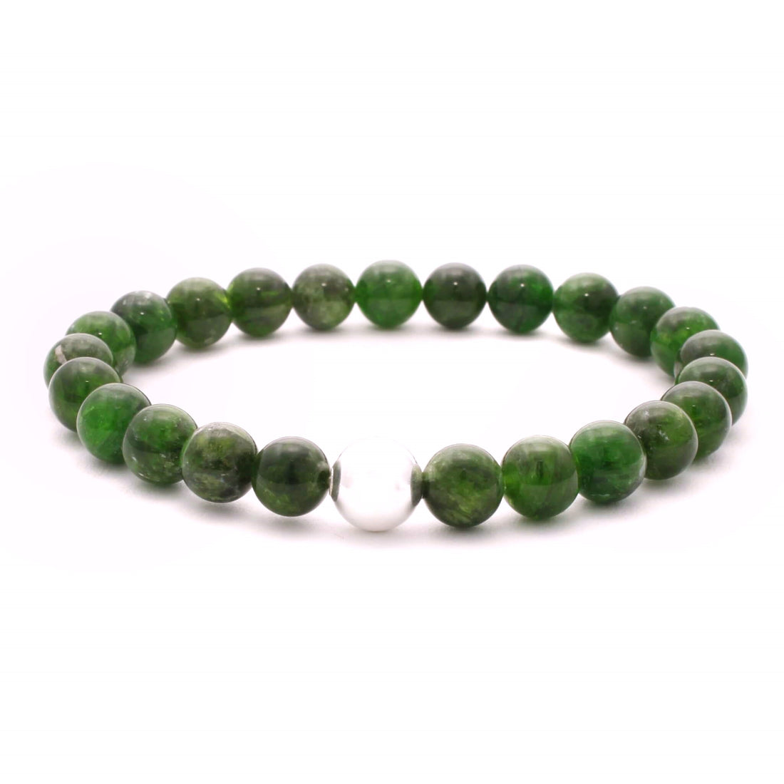 Håndlavet Krystalarmbånd med Grøn Diopsid