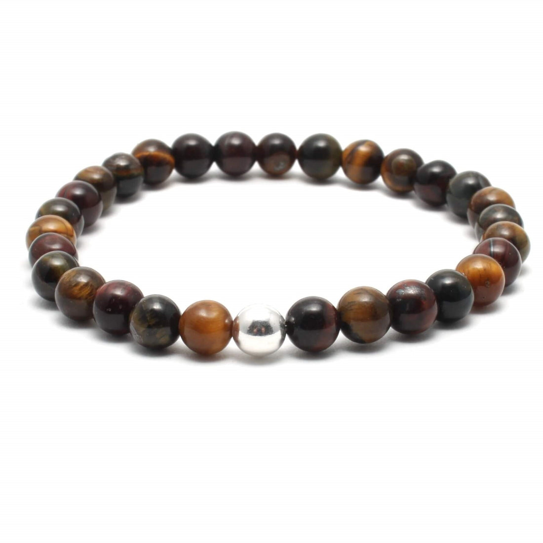 Mix Tigerøje krystal armbånd med 6mm perler