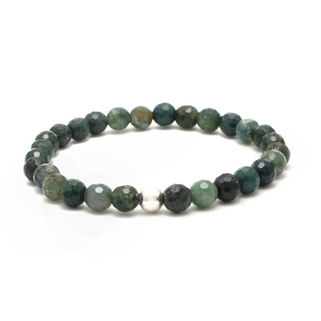 Mos agat facetteret krystal armbånd