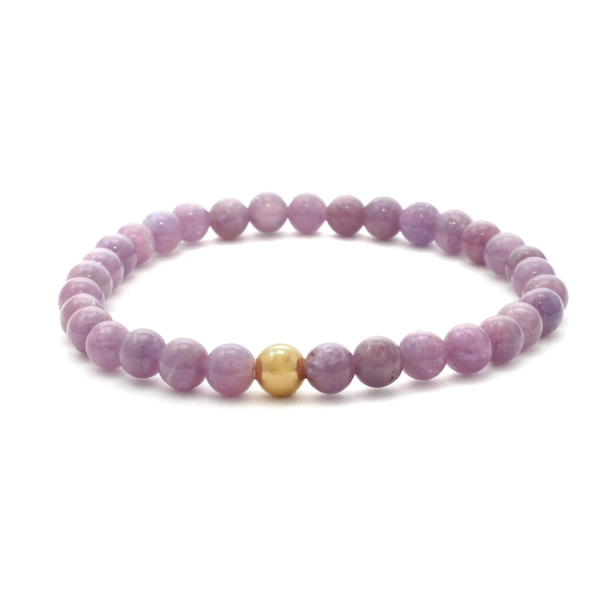 Pink Rubin krystal armbånd med forgyldt perle