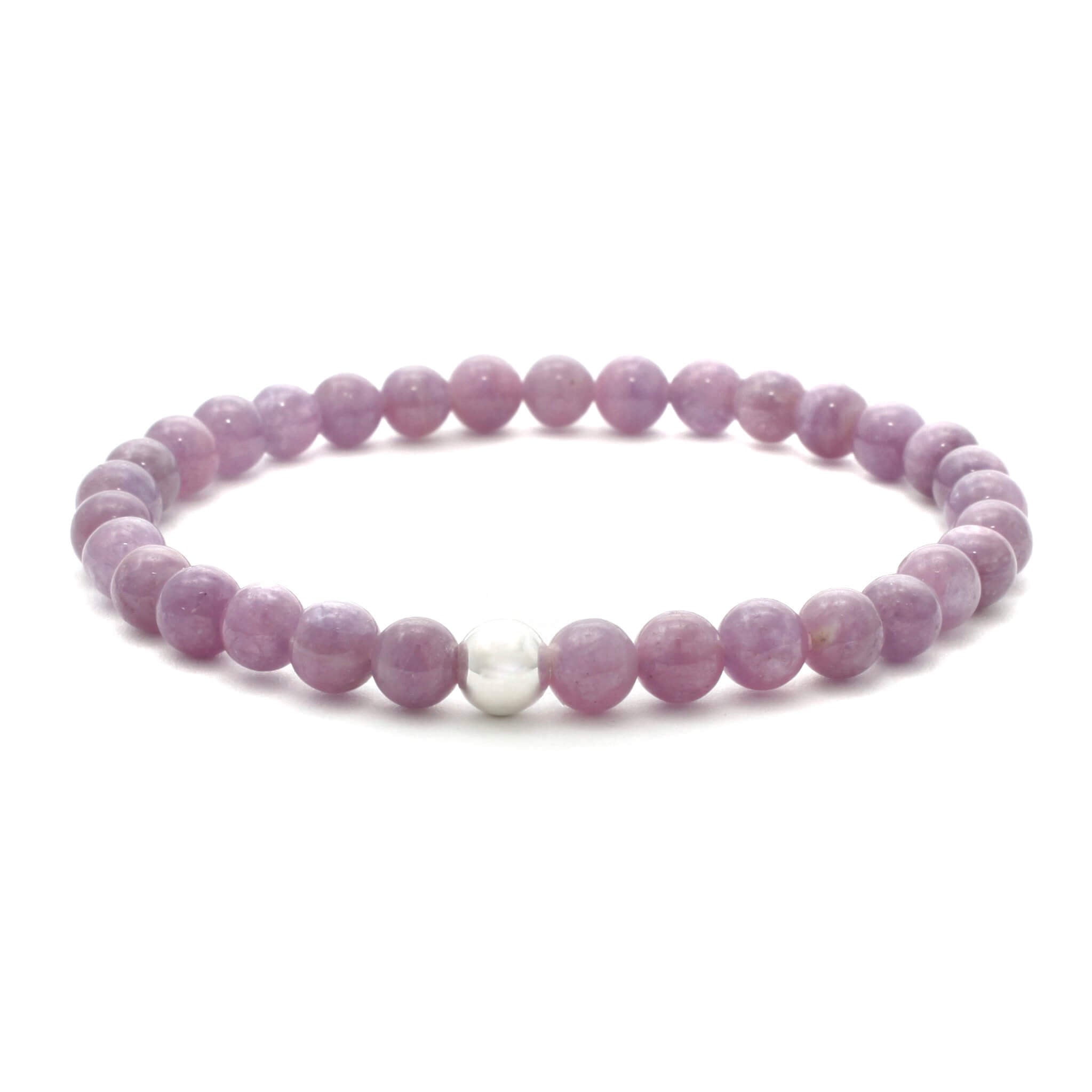 Pink Rubin krystal armbånd med sterling sølv perleerle