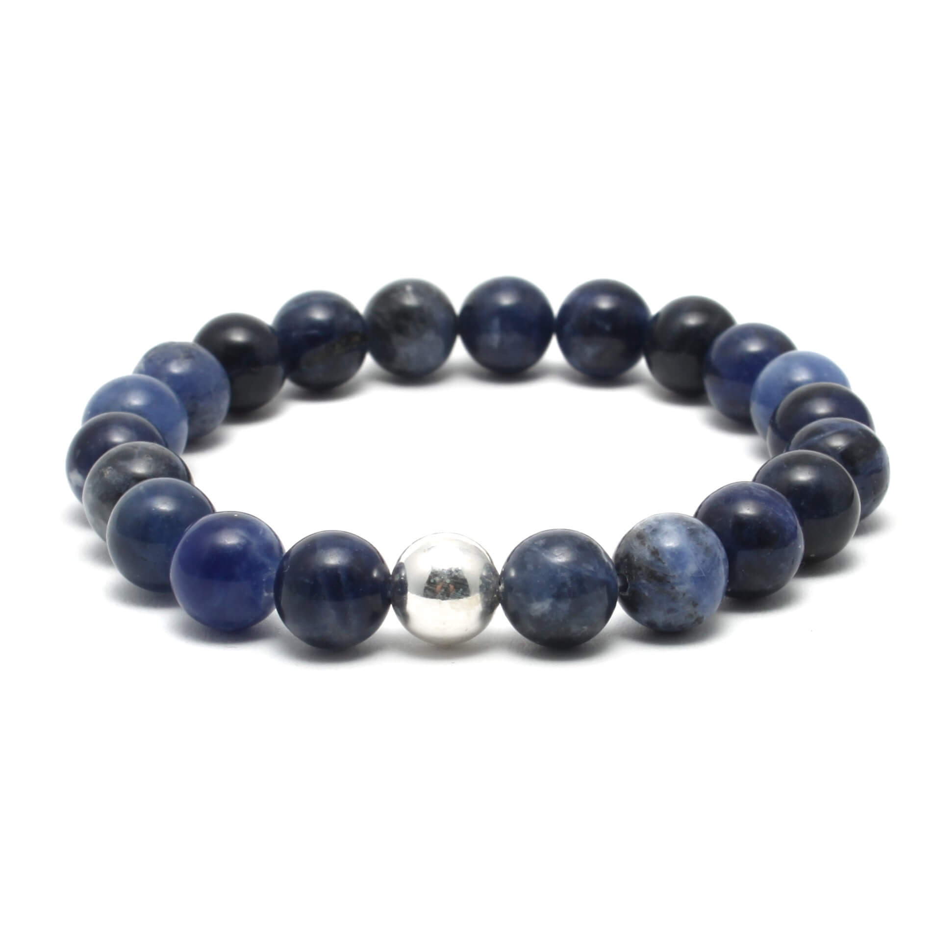 Krystal armbånd med 8mm Sodalit perler