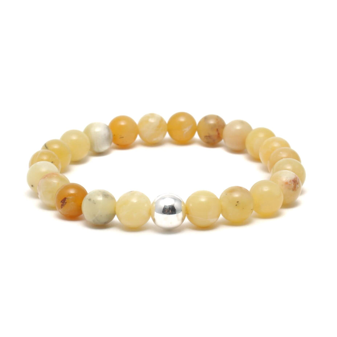 Krystal armbånd med perler i 8mm Gul Opal