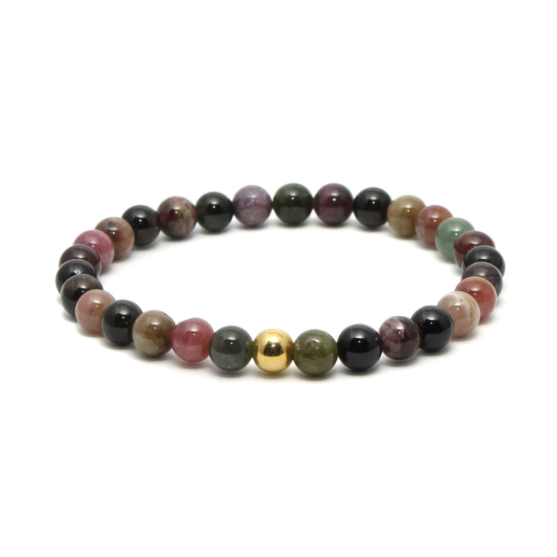 Håndlavet krystalarmbånd med mix Turmalin