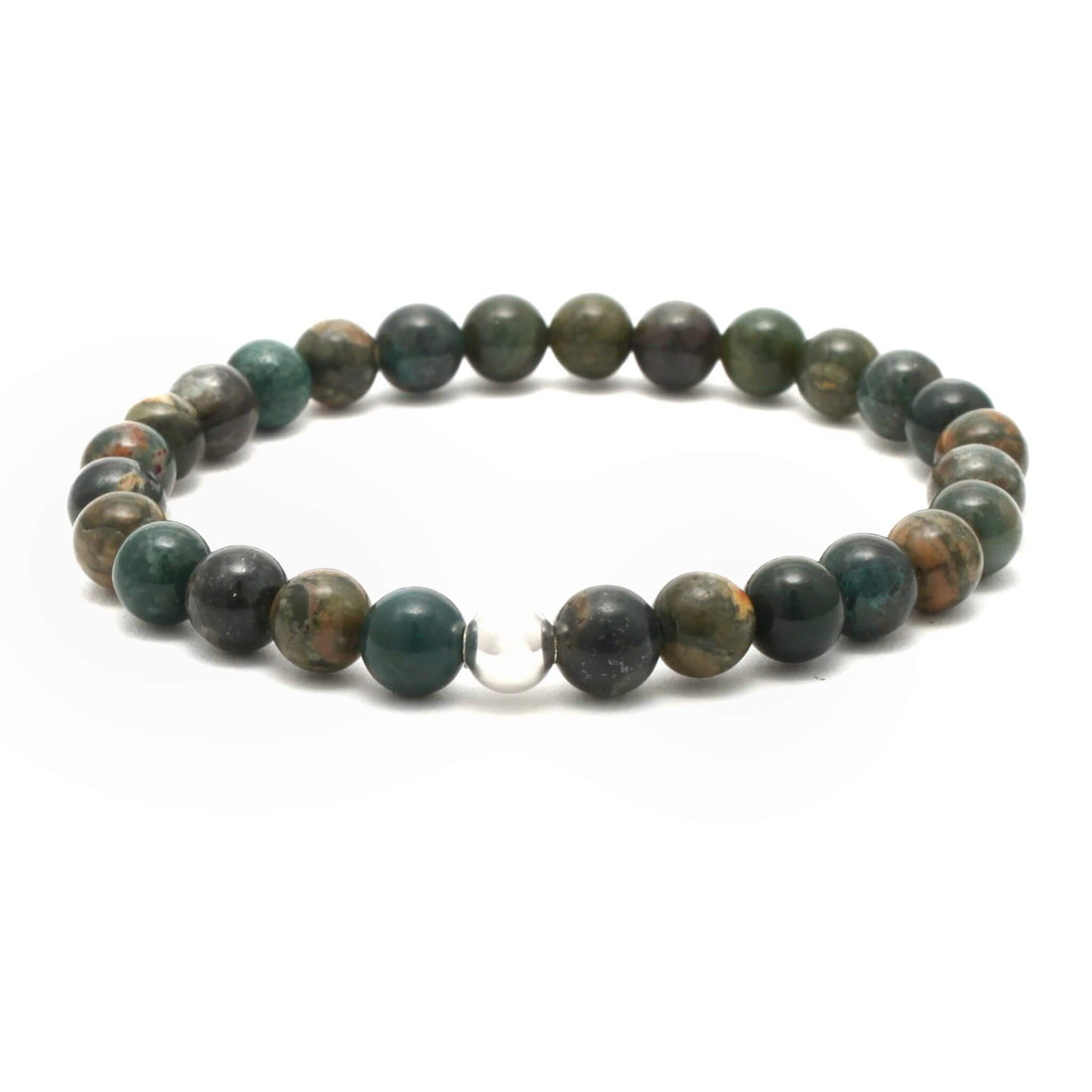 Håndlavet Krystal armbånd med Grøn Kyanit, Rhyolit og Heliotrop til kærlighed