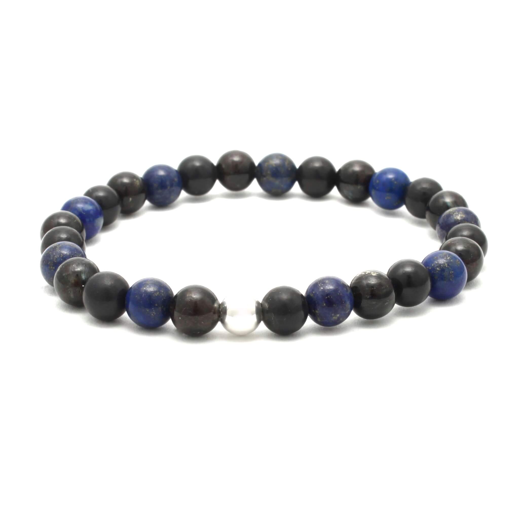 Krystal armbånd med Nuumit, Lapis Lazuli og Shungit til Kommunikation