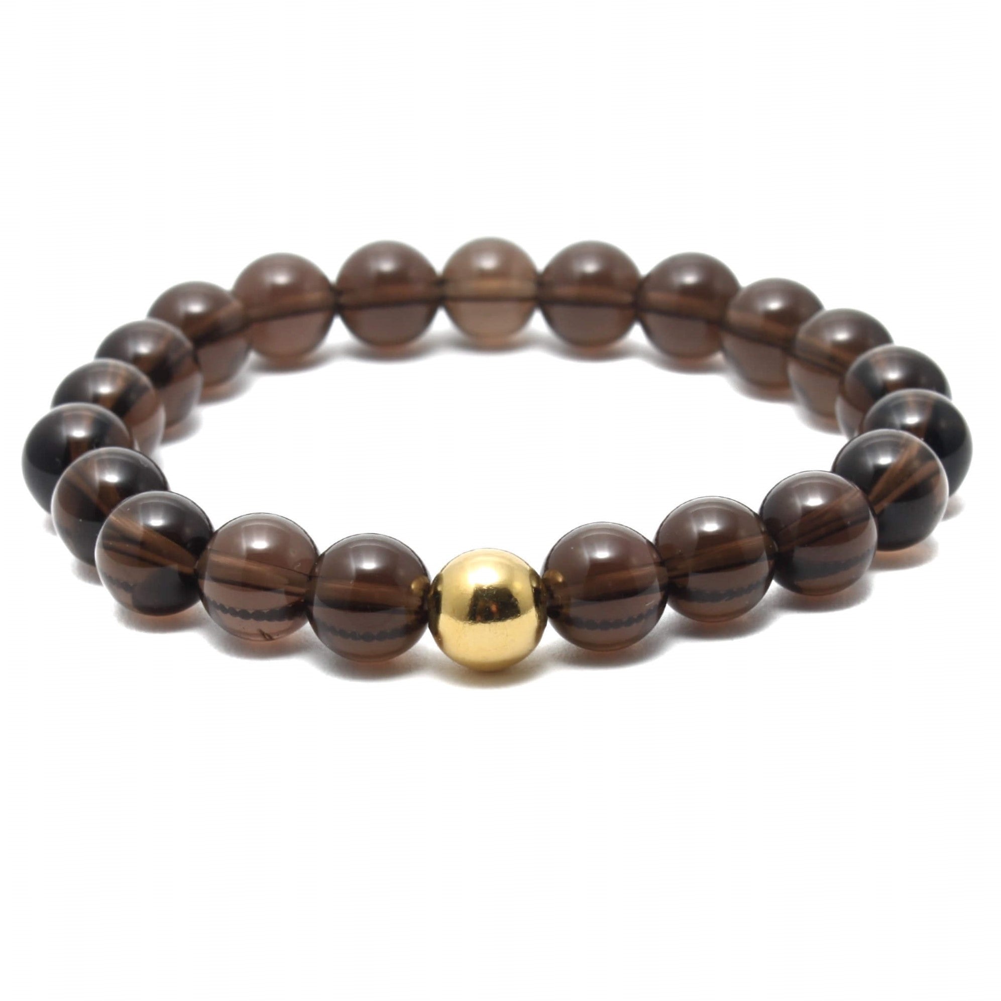 Krystal armbånd med 8mm Røgkvarts perler