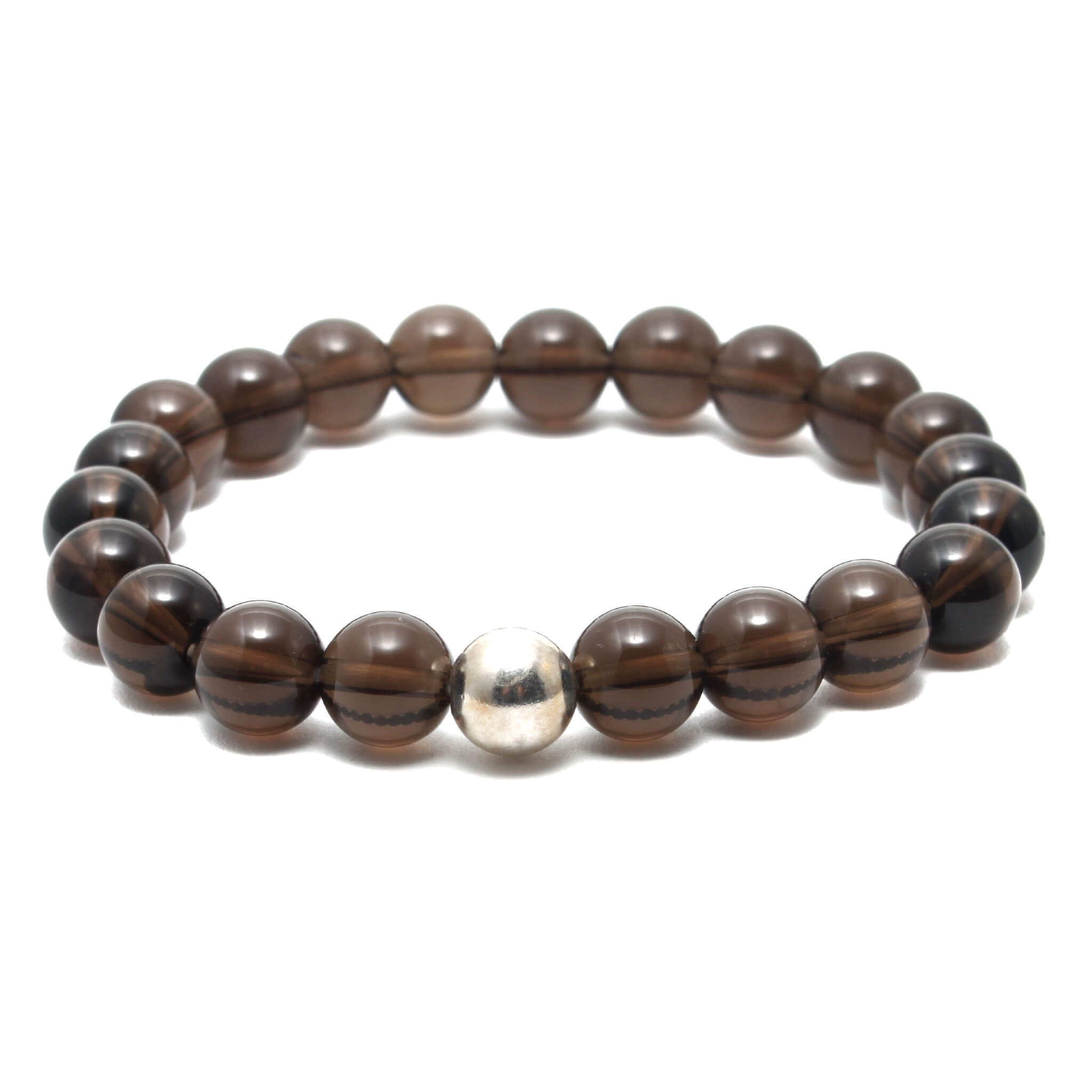 Krystal armbånd med 8mm Røgkvarts perler