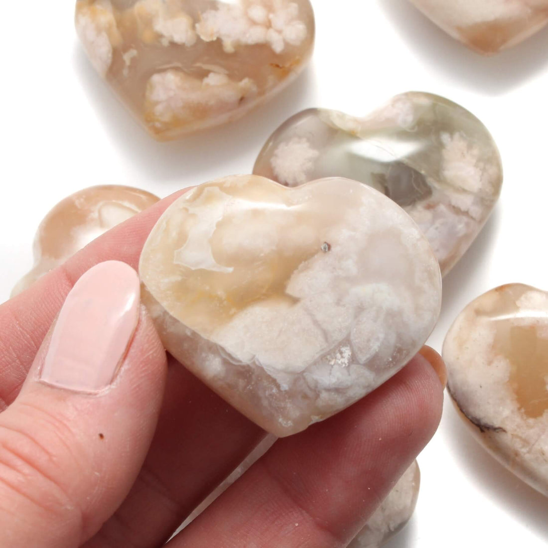 Blomster Agat krystal hjerte