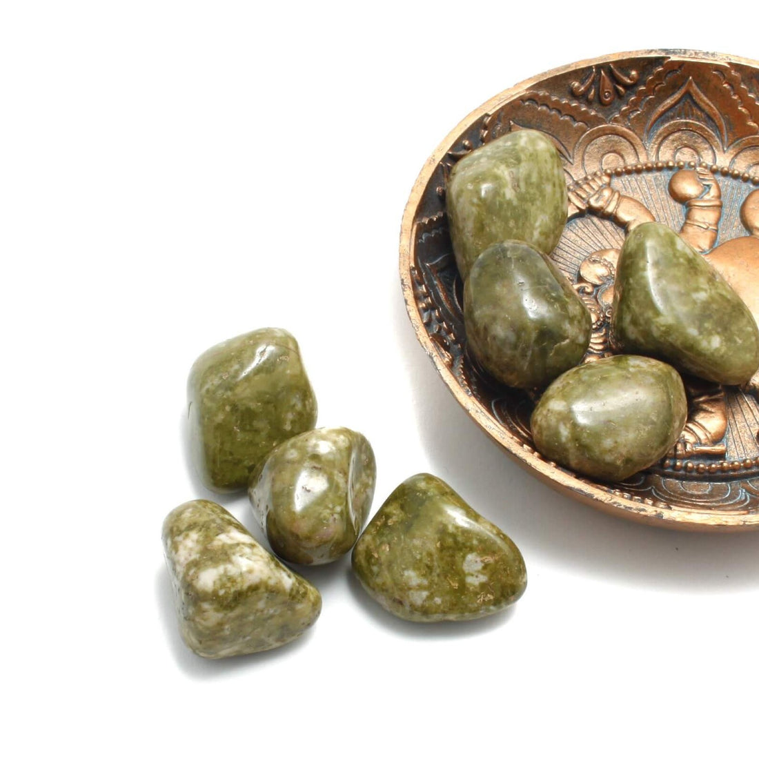 Epidot lommesten i høj kvalitet