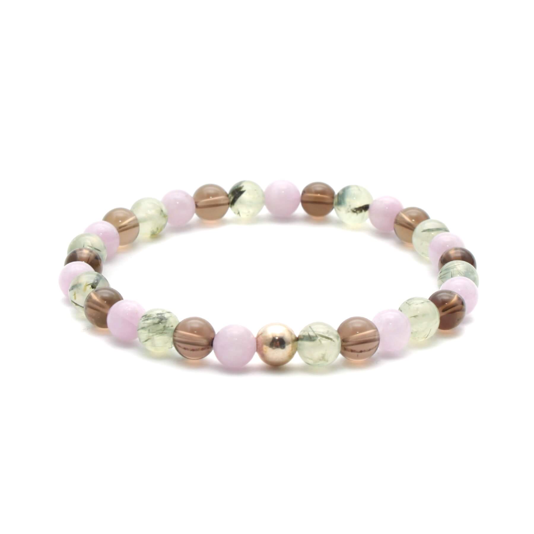 Grundenergi 2 mixet krystal armbånd med 6mm perler
