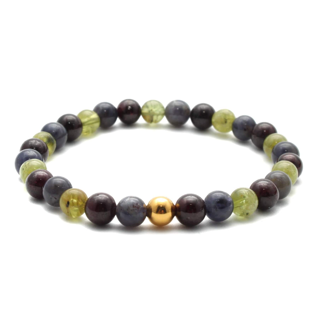 Grundenergi 9 mixet krystal armbånd med 6mm perler