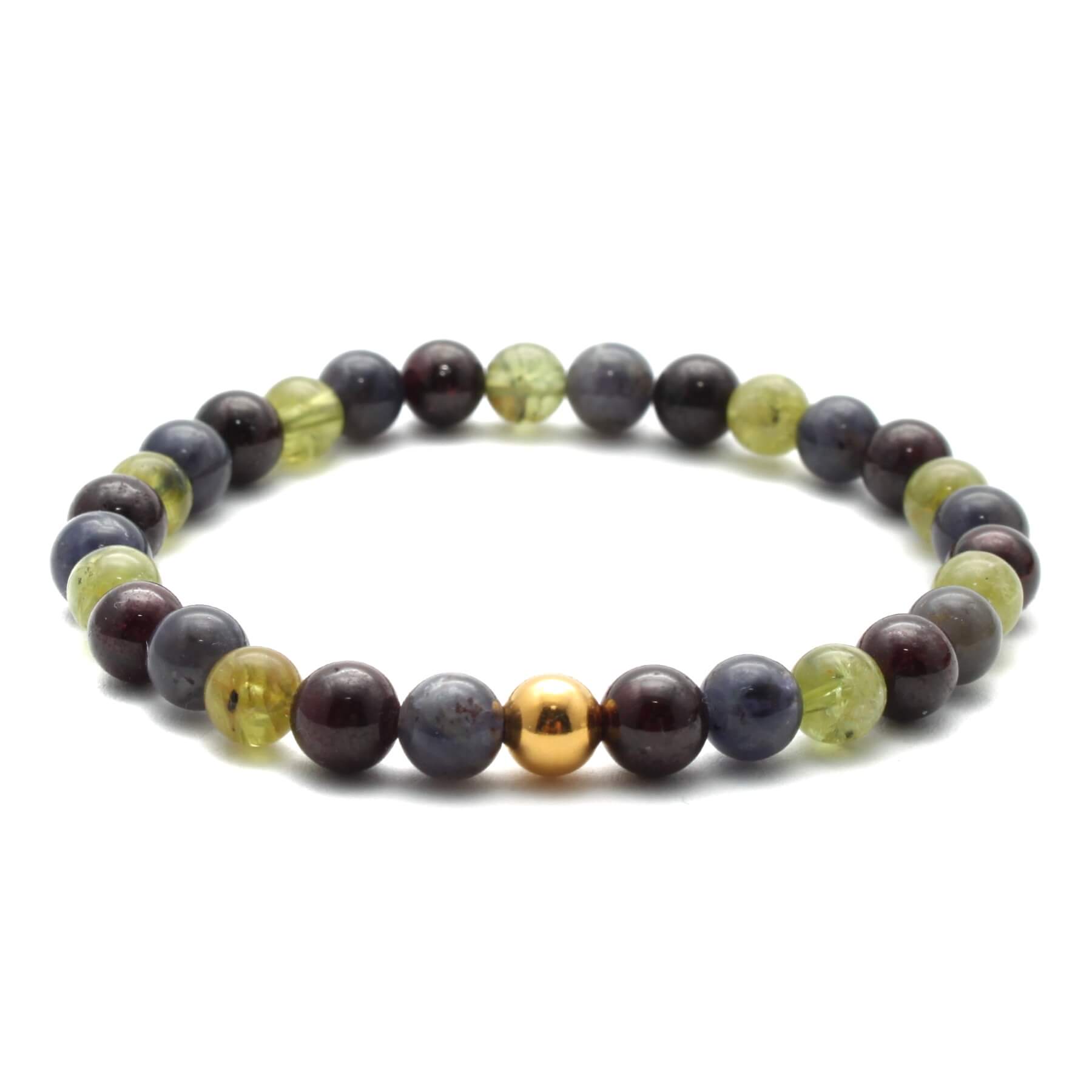 Grundenergi 9 mixet krystal armbånd med 6mm perler
