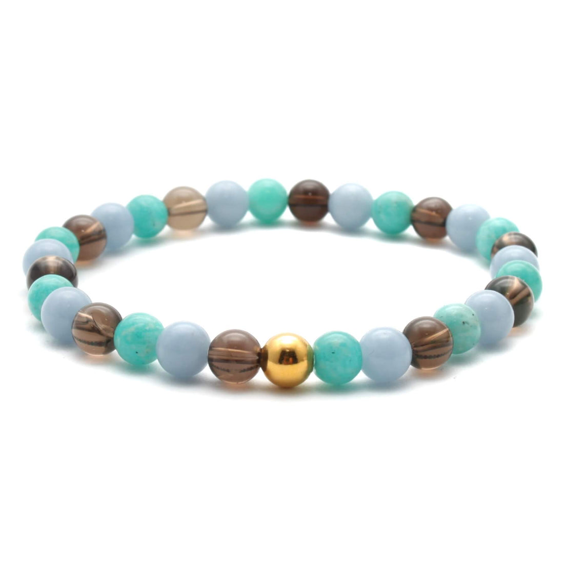 Grundenergi 5 mixet krystal armbånd med 6mm perler