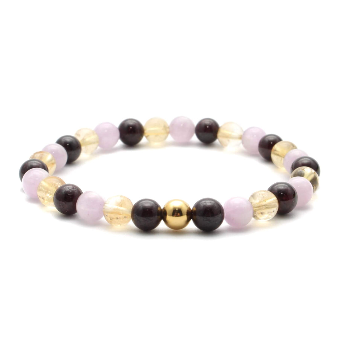 Grundenergi 6 mixet krystal armbånd med 6mm perler