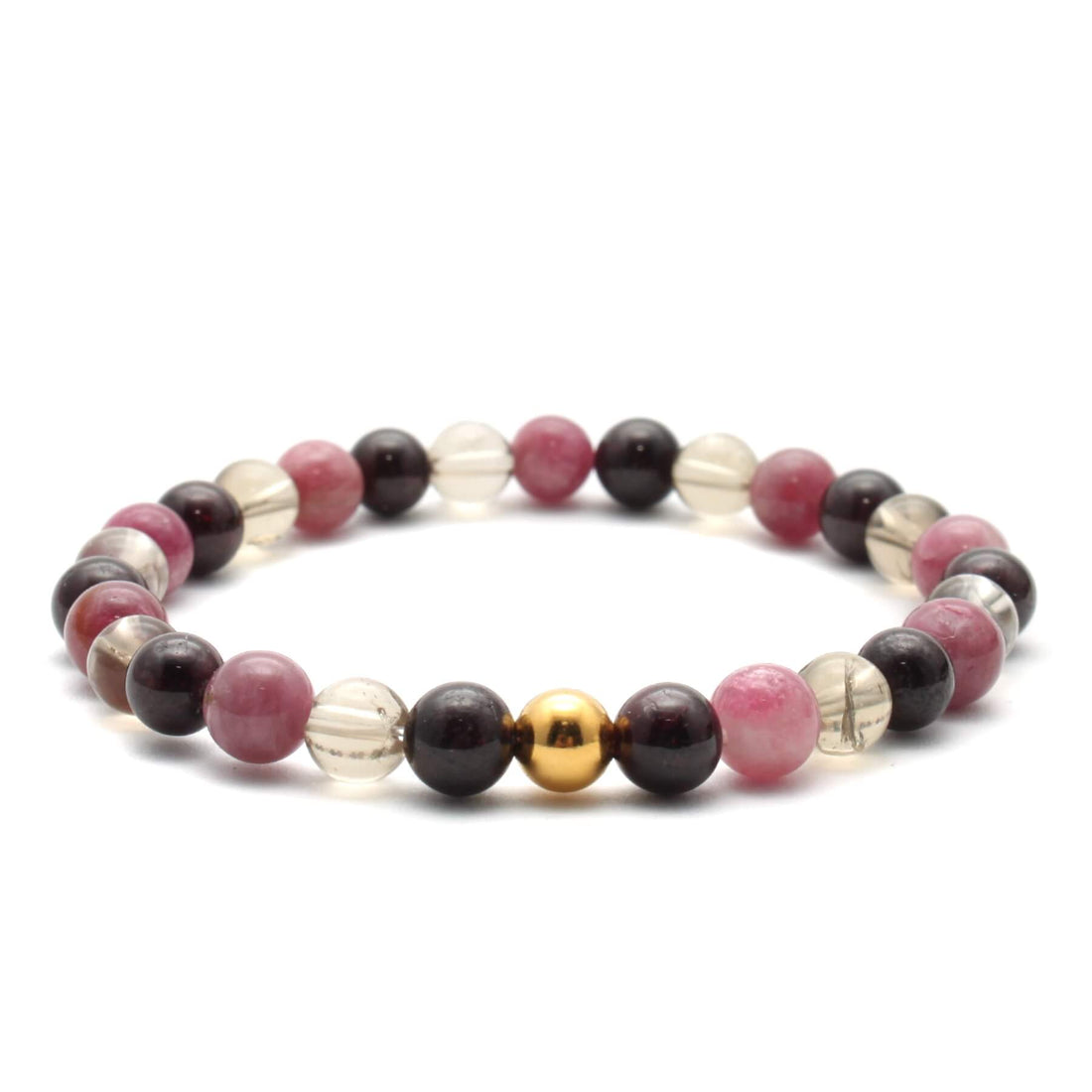 Grundenergi 8 mixet krystal armbånd med 6mm perler