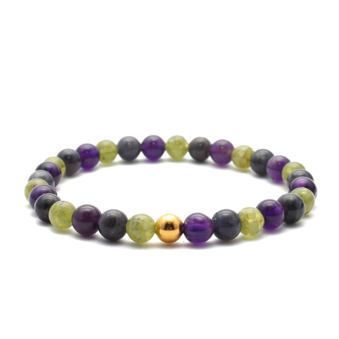 Grundenergi 3 mixet krystal armbånd med 6mm perler