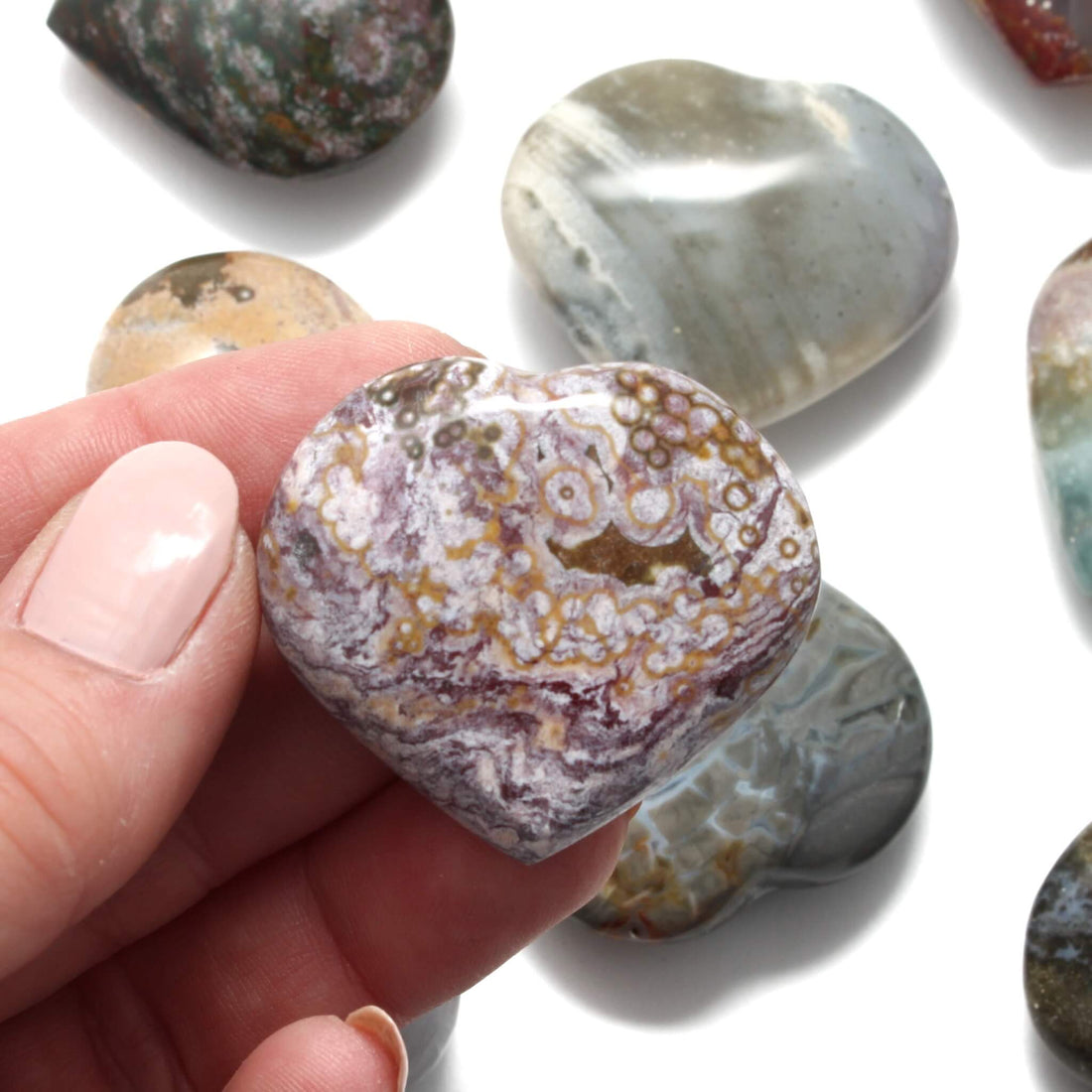Ocean Jaspis krystal hjerte