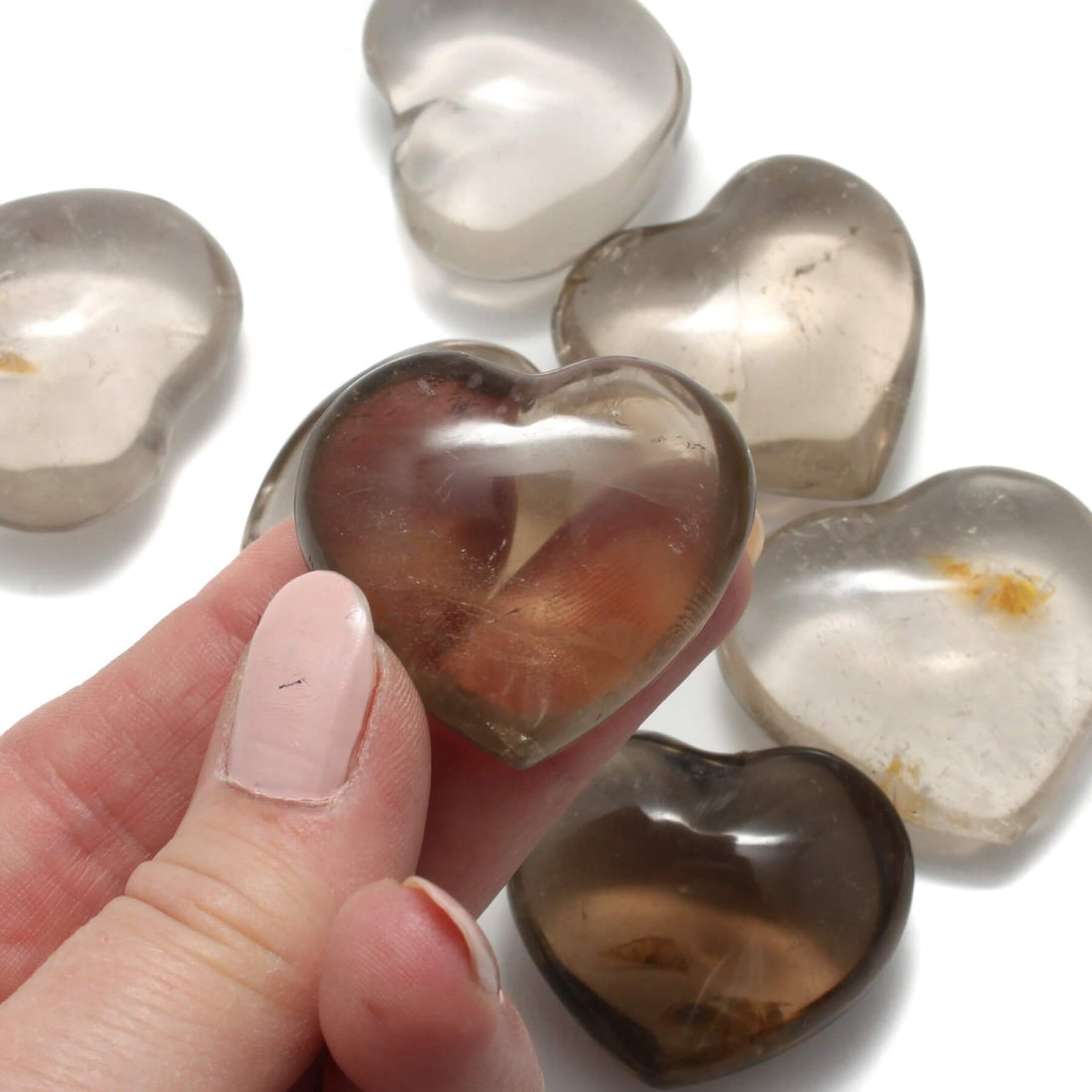 Røgkvarts krystal hjerte