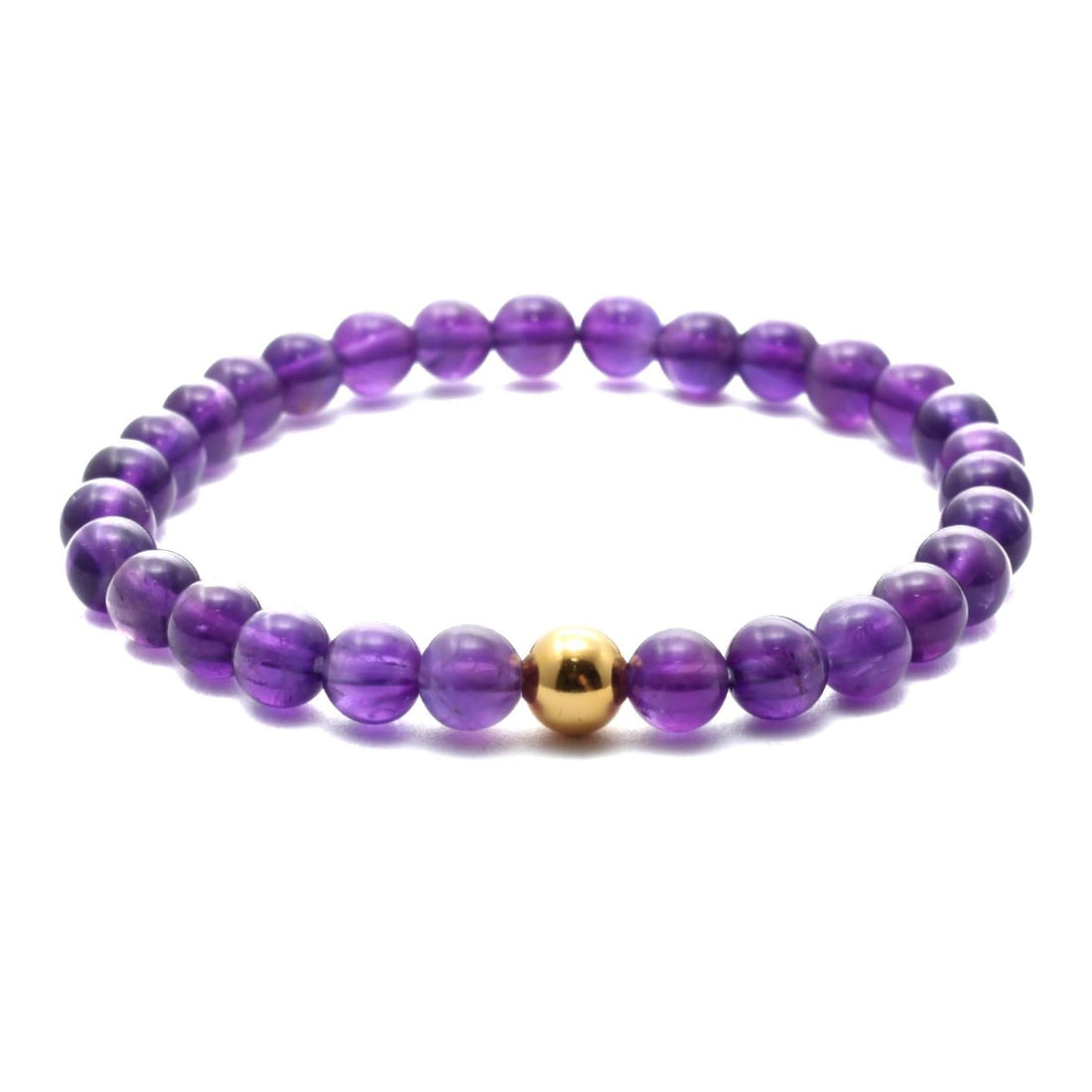 Ametyst Krystal armbånd med 6mm perler