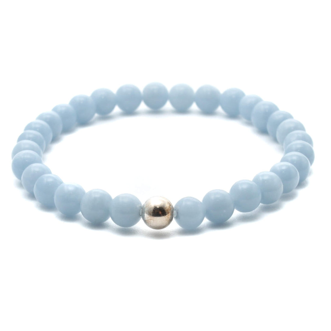 Angelit krystal armbånd med 6mm perler