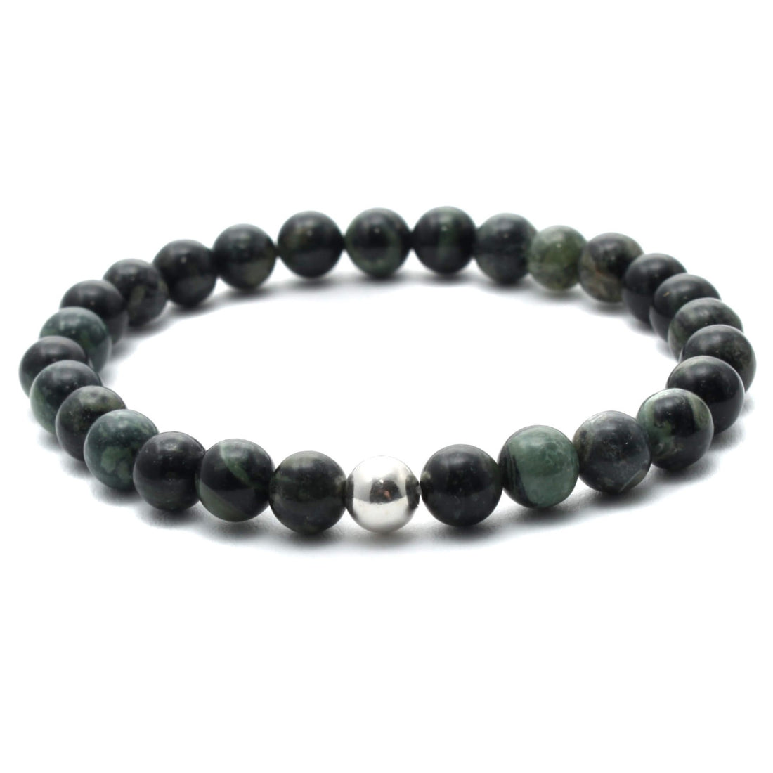 Kambaba Jaspis krystal armbånd med 6mm perler