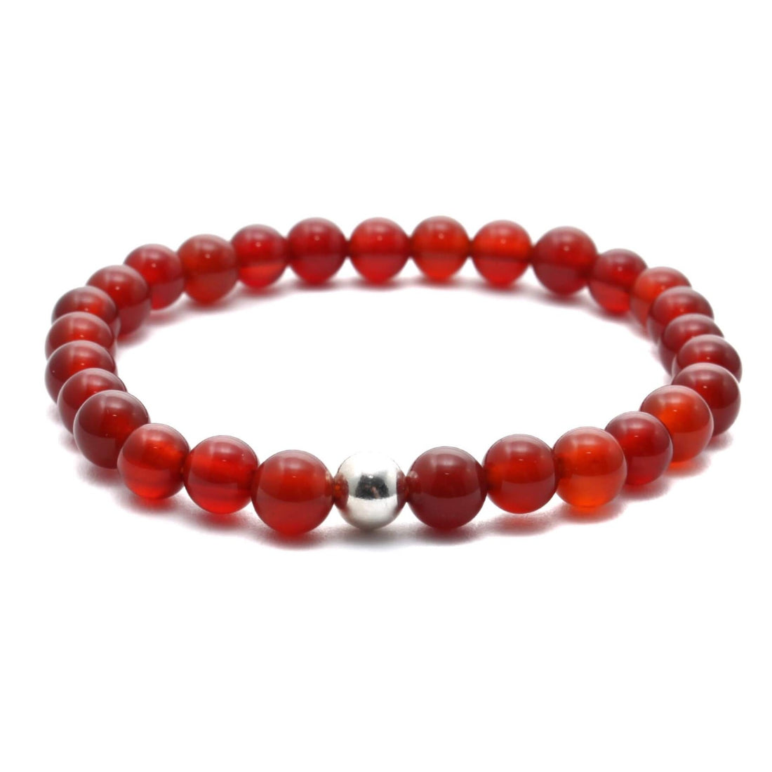 Karneol krystal armbånd med 6mm perler