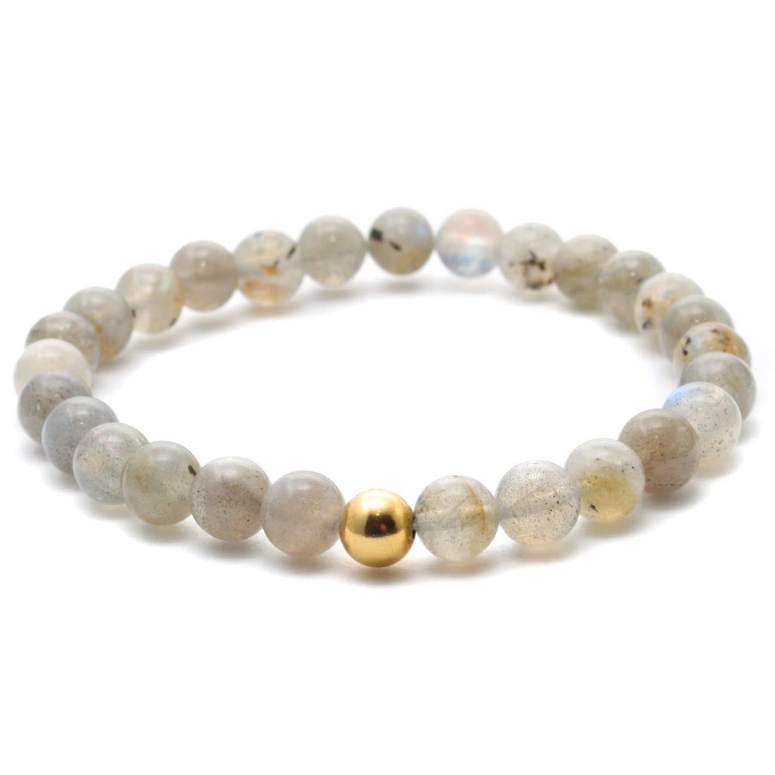 Labradorit krystal armbånd med 6mm perler